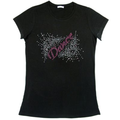 Dazzling "Dance" Ladies Short Sleeve Fitted T-Shirt 8.5" X 5.5" Design 13893 * Choose Your Shirt Color