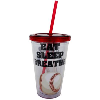 Eat Sleep Breathe Baseball 17 oz. Double Wall Tumbler with Straw #2AC0062