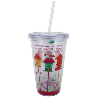 Joshua 24:15 Birdhouses 17 oz. Double Wall Tumbler with Straw #2AC0076