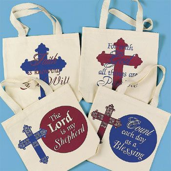 ONE DOZEN RELIGIOUS CANVAS TOTE BAGS #36504