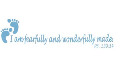 I am fearfully and wonderfully made. PS 139:14 Vinyl Wall Decoration QU#2 * Choose Your Color