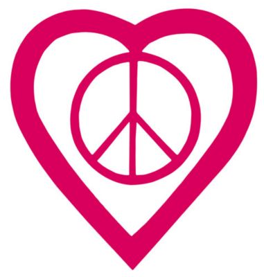 Peace Heart Vinyl Decoration SY#43 * Choose Your Color