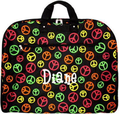 Multi-Colored Peace Signs on Black Garment Bag #GM40-608