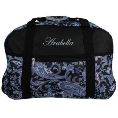Blue Vintage Paisley Rolling Duffle #L2-1001