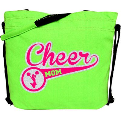 Classic Cheer Mom Large Neon Shoulder Tote #B354-NEON 8.75" x 6" Design CD10 *Choose Your Colors!
