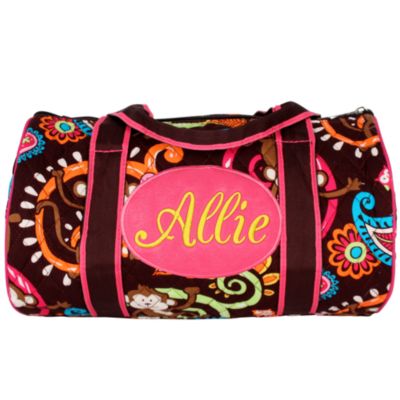 14" Quilted Monkey Island Duffle Bag #MON8080-BROWN