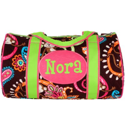 14" Quilted Monkey Island Duffle Bag #MON8080-BROWN