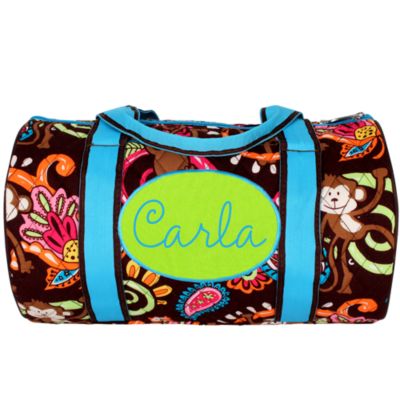 14" Quilted Monkey Island Duffle Bag #MON8080-BROWN