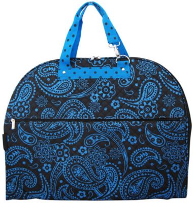 Black with Blue Paisley Quilted Garment Bag #NPA538#BN1