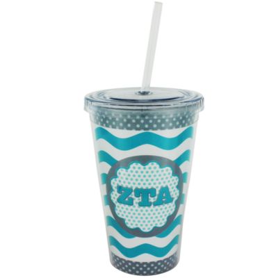 Zeta Tau Alpha 16 oz. Double Wall Tumbler with Straw #OMG-SIP-ZTA
