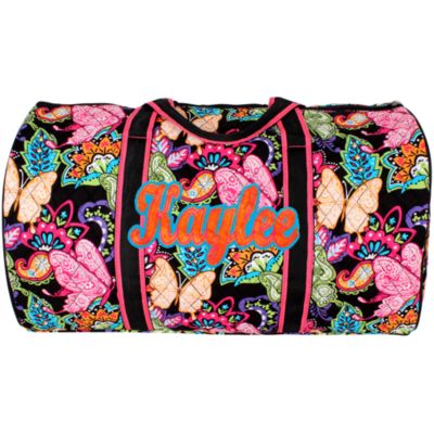 21" Butterfly in Town Quilted Duffle Bag with Black Trim #BUF2626-BLACK