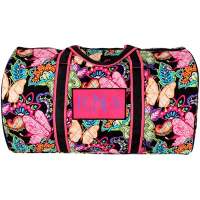 21" Butterfly in Town Quilted Duffle Bag with Black Trim #BUF2626-BLACK