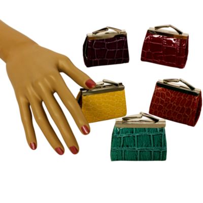 One Croco Mini Kiss-Lock Coin Purse #CF50AL-SHIPS ASSORTED