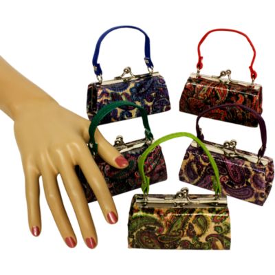One Vintage Paisley Kiss-Lock Coin Purse #CF70PY-SHIPS ASSORTED