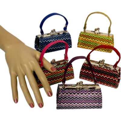 One Chevron Kiss-Lock Coin Purse #CF70SM-SHIPS ASSORTED