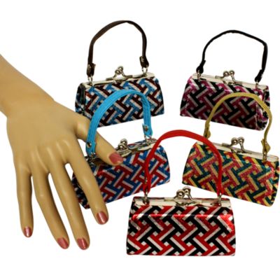 One Metallic Woven Kiss-Lock Coin Purse #CF70TH-SHIPS ASSORTED