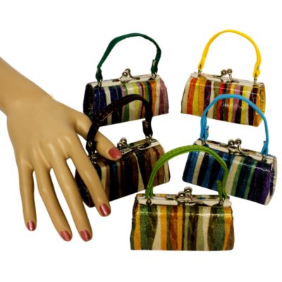 One Wavy Stripes Kiss-Lock Coin Purse #CF70WE-SHIPS ASSORTED