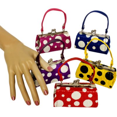 One Polka Dot Kiss-Lock Coin Purse #CF70YD-SHIPS ASSORTED