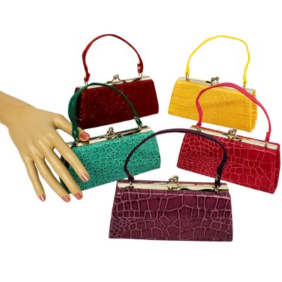 One Croco Kiss-Lock Clutch Coin Purse #CF80AL-SHIPS ASSORTED