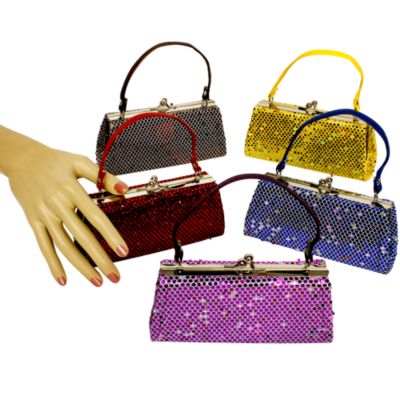 One Shimmering Sequin Kiss-Lock Clutch Coin Purse #CF80IW-SHIPS ASSORTED