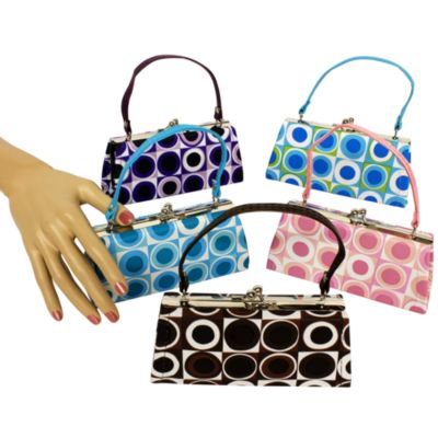 One Retro Dots Kiss-Lock Clutch Coin Purse #CF80OB-SHIPS ASSORTED