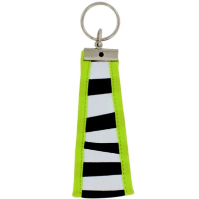 Zebra with Lime Trim Wristlet Key Fob #FOB-ZB