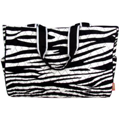 Quilted Zebra Diaper Bag with Black Trim #ZBRB2424-BLACK