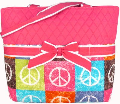 SALE! Peace Out Quilted Diaper Bag #WPQ2121-H/PINK