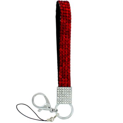 Red Sparkling Crystal Wristlet Keychain #KC152X007F