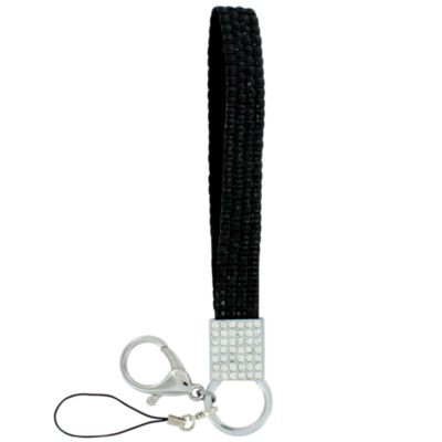 Black Sparkling Crystal Wristlet Keychain #KC152X007G
