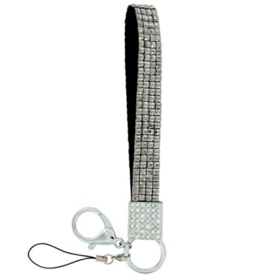 Hematite Sparkling Crystal Wristlet Keychain #KC152X007G4
