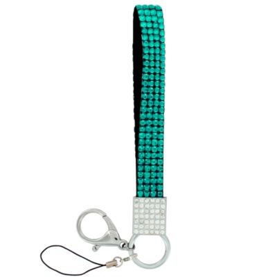 Blue Zircon Sparkling Crystal Wristlet Keychain #KC152X007I